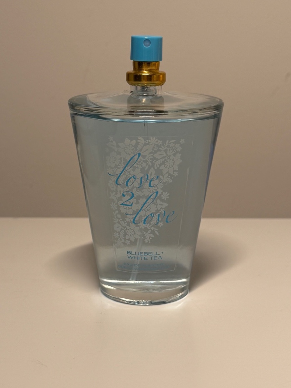 NEW RARE Bluebell + White Tea Love2Love for women 100ml EDT UNBOXED NO LID